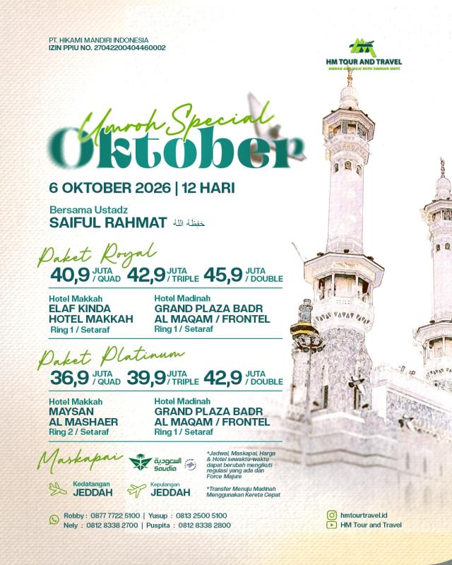 Umrah Special 6 Oktober 2026