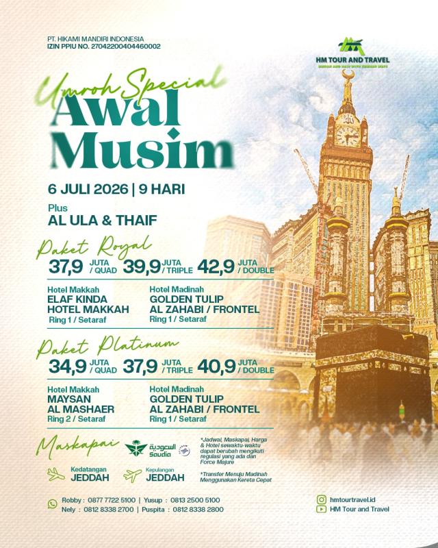 Umrah Special Awal Musim 6 Juli 2026
