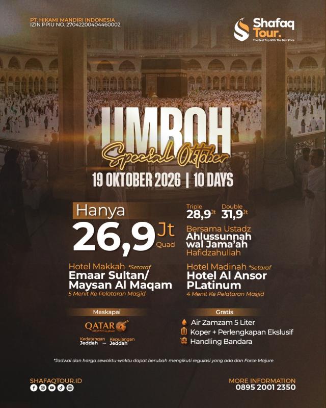 Umroh Special 19 Oktober 2026