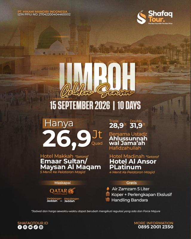 Umroh Golden Season 15 September 2026