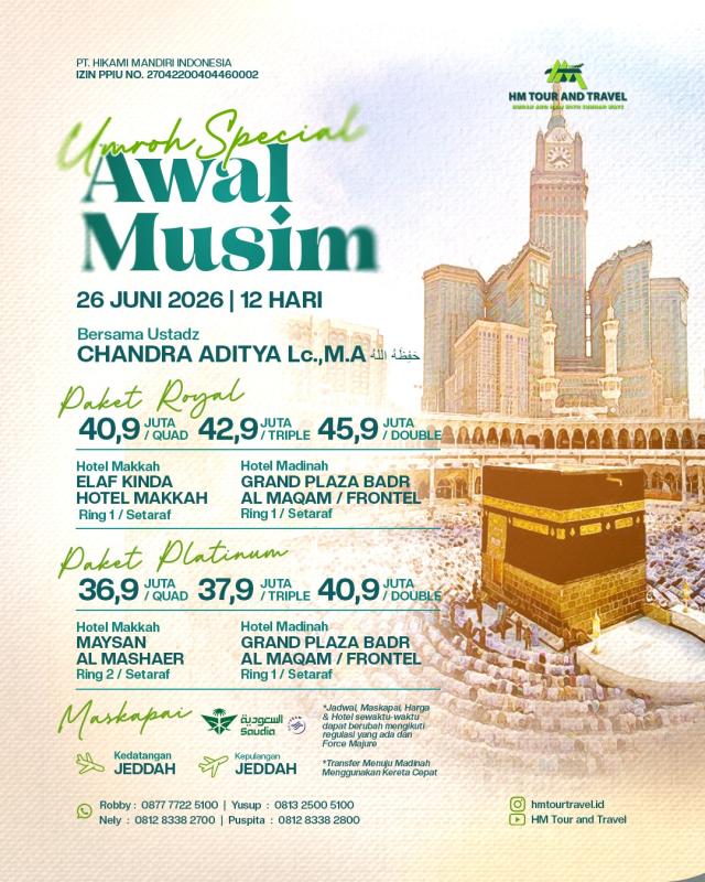 Umrah Special Awal Musim 25 Juni 2026
