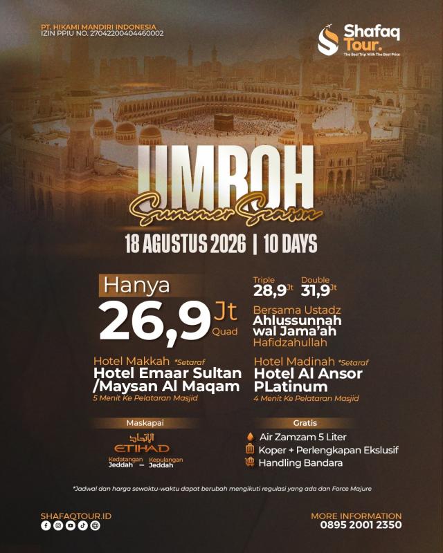 Umroh Summer Season 18 Agustus 2026
